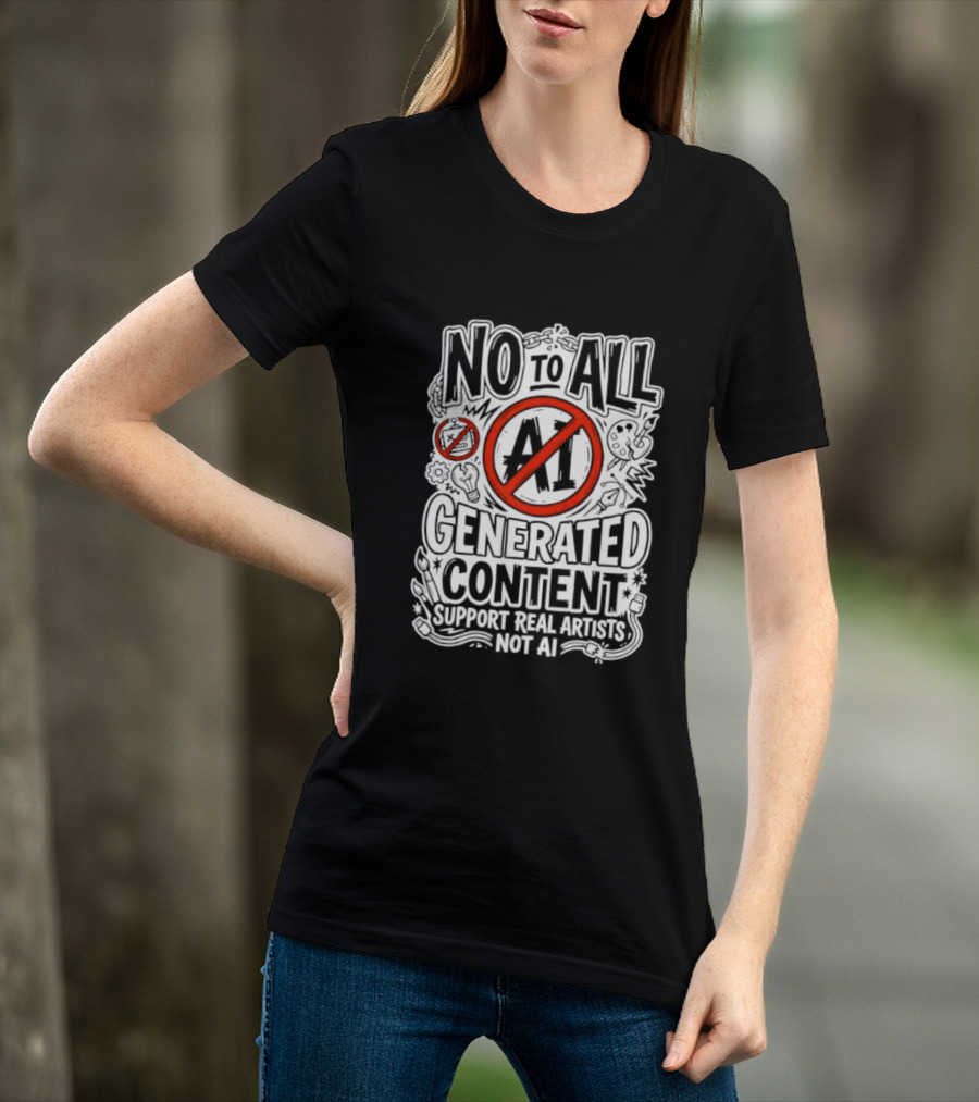 No To All AI Generated Content Support Real Artists Not AI T-Shirt
