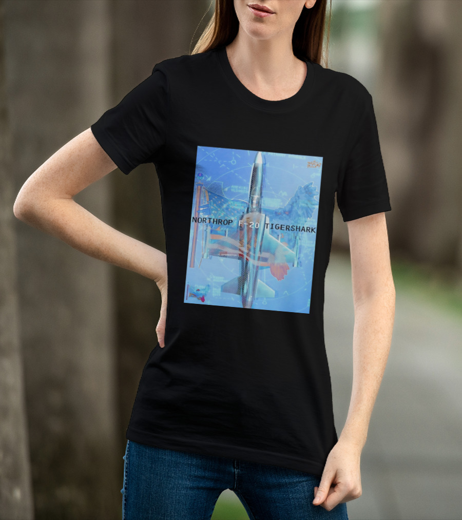 Northrop F 20 Tigershark Fighter Jet Aviation Digital Art And Aerospace T-Shirt