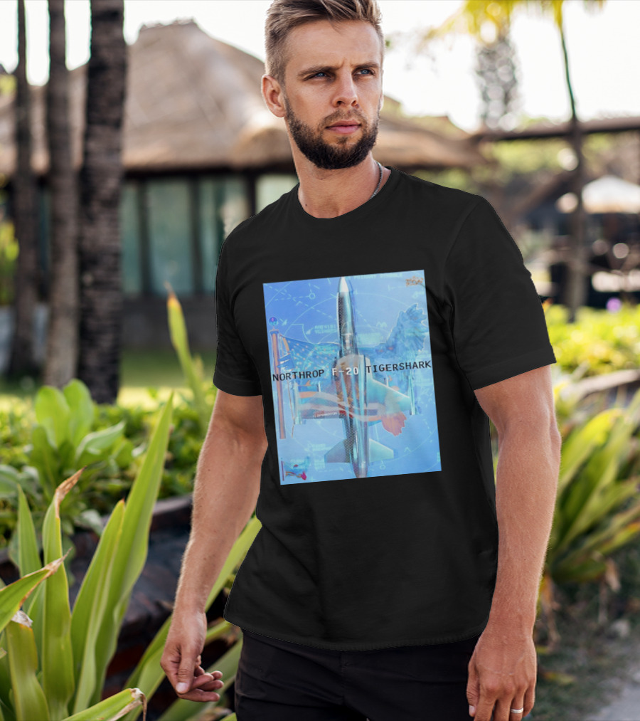 Northrop F 20 Tigershark Fighter Jet Aviation Digital Art And Aerospace T-Shirt
