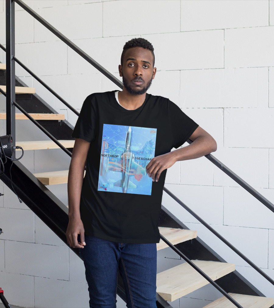 Northrop F 20 Tigershark Fighter Jet Aviation Digital Art And Aerospace T-Shirt