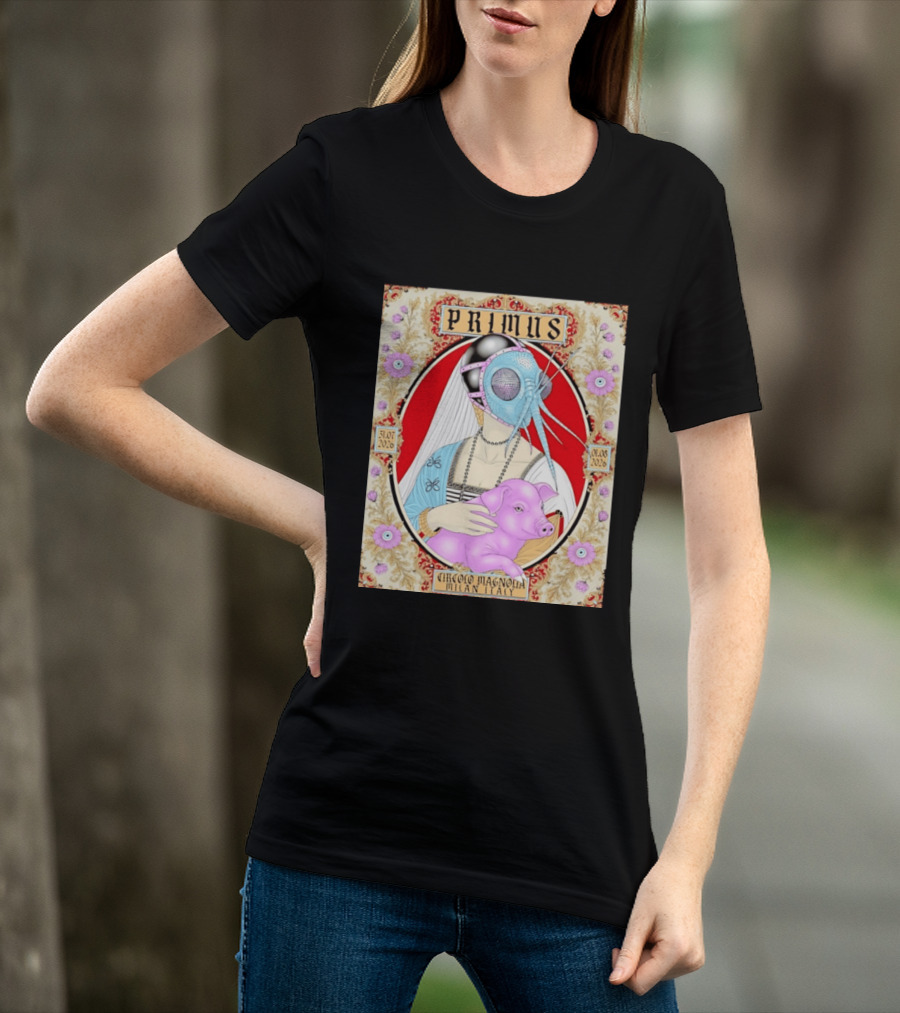 Primus Circolo Magnolia Milan Italy July August 2026 Concert Floral T-Shirt