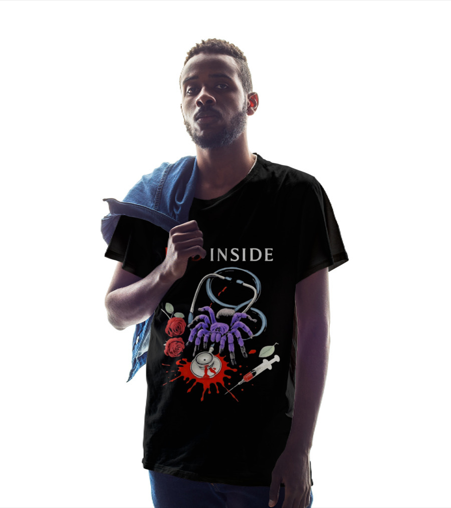 Red Inside Purple Tarantula Stethoscope Syringe Roses T-Shirt