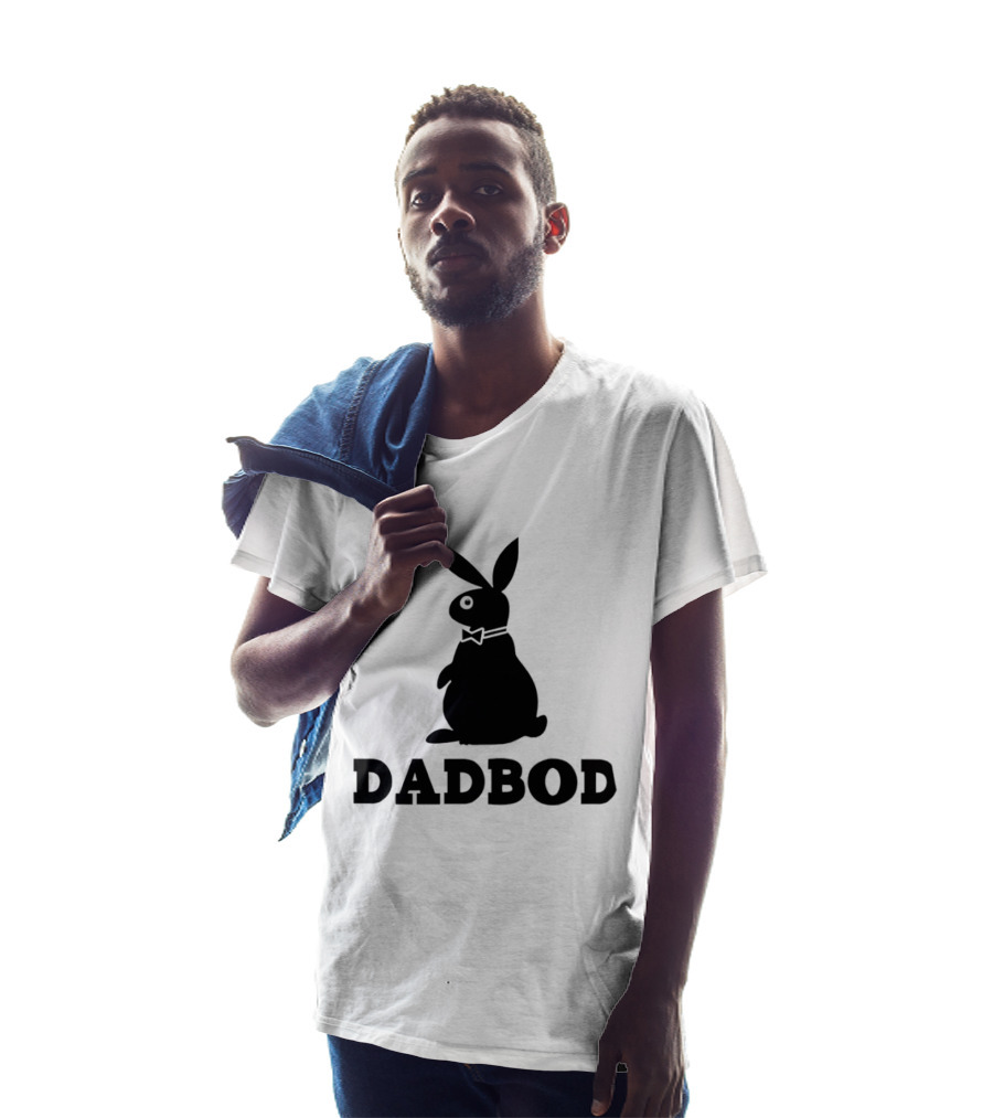 Dadbod Bunny Rabbit Dad Bod Fatherhood Humor Bow Tie T-Shirt