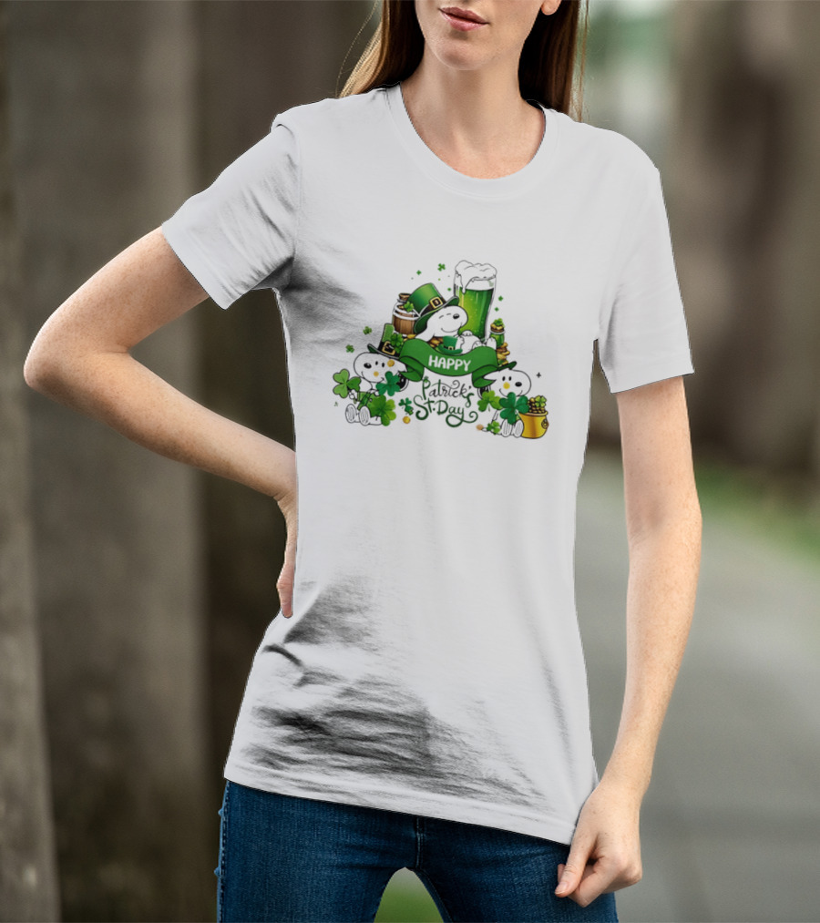 Snoopy St Patrick's Day Peanuts Shamrock Happy T-Shirt