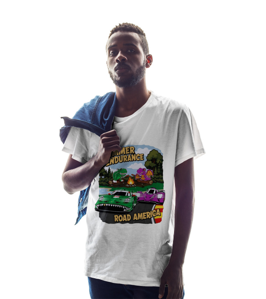 Summer Endurance Road America Racing With Dinosaurs And Dragons T-Shirt