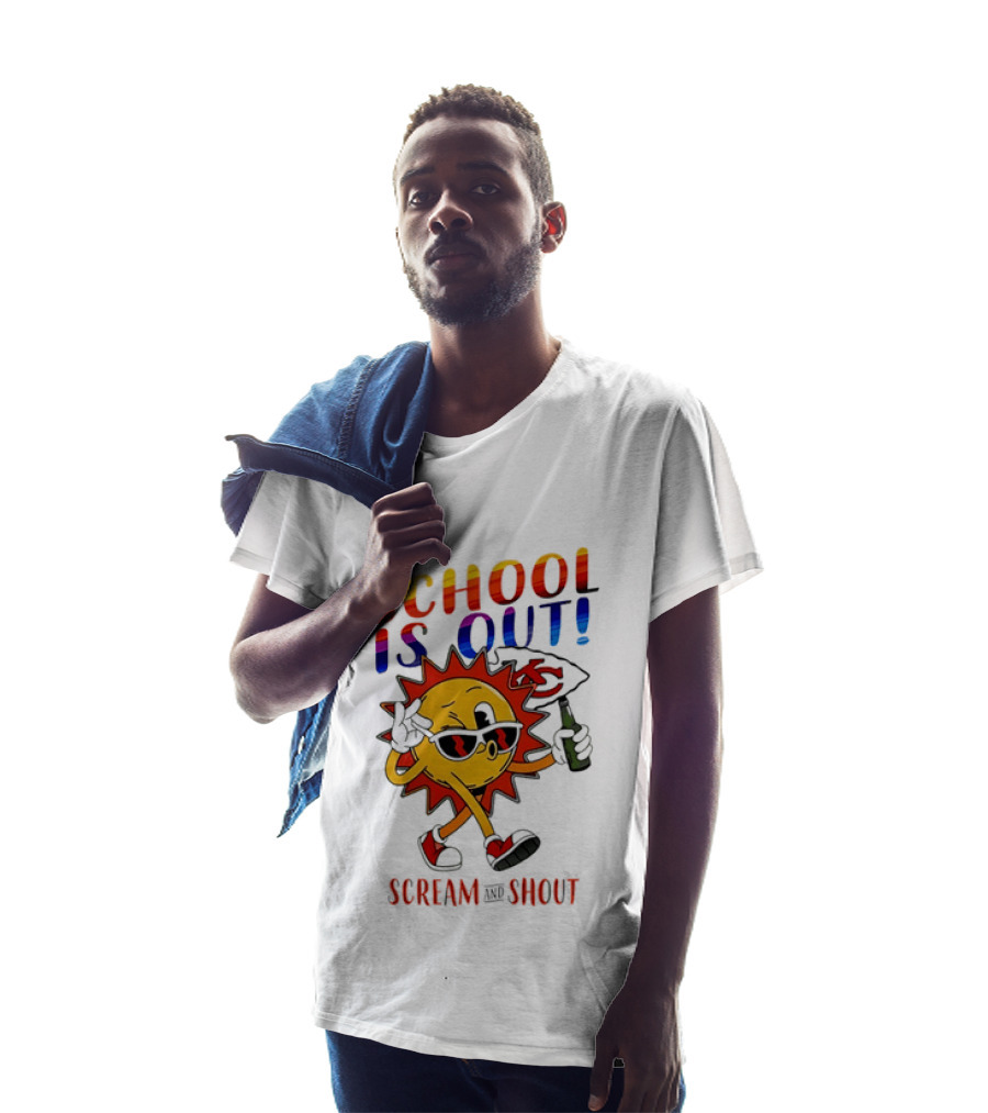 Kansas City Chiefs Sun Character School Is Out Scream And Shout T-Shirt