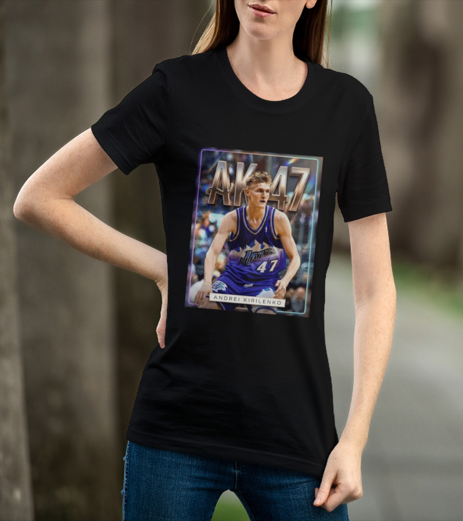 AK 47 Andrei Kirilenko Utah Jazz NBA Basketball Legends T-Shirt