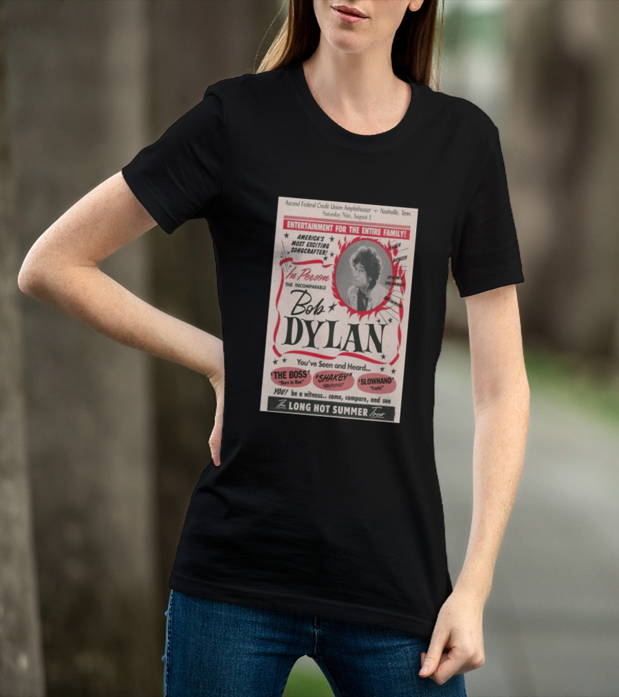 Ascend Amphitheater Nashville Bob Dylan Incomparable Songcrafter August 1 Performance T-Shirt