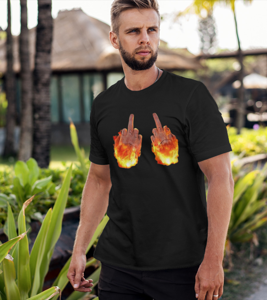 Sid The 3Rd Middle Fingers Flaming Gesture T-Shirt