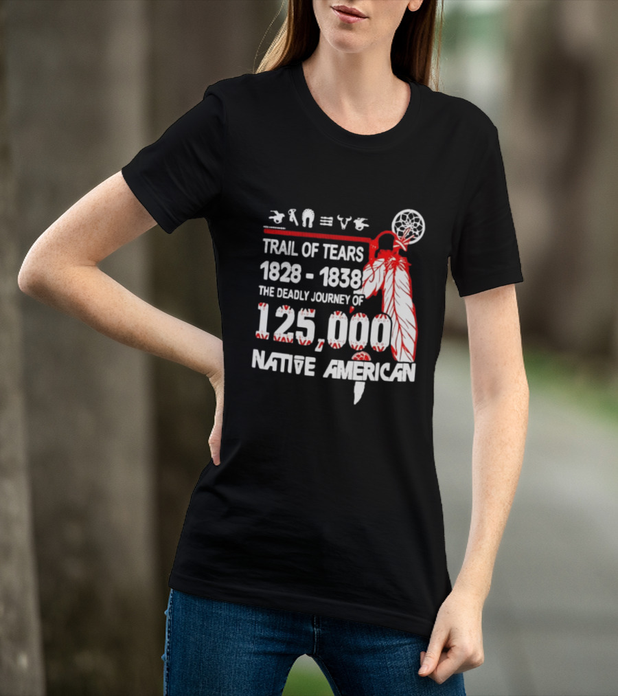 Trail Of Tears 1828 1838 Deadly Journey Of 125000 Native American T-Shirt