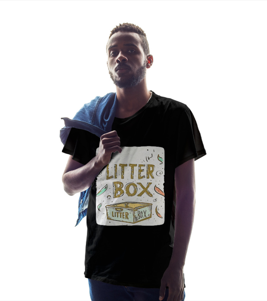 Litter Box Cat Pet Kitten Animal Fun Artwork With Litter Box T-Shirt