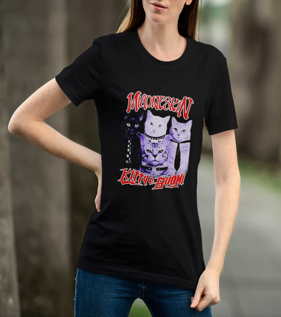 Miaoneskin Kitty E Buoni Maneskin Cats Band T-Shirt