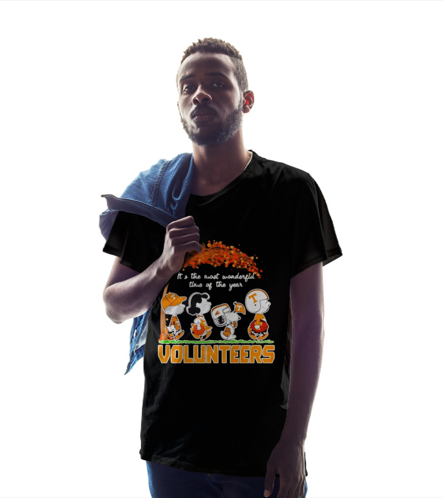 Peanuts Characters Tennessee Volunteers It's The Most Wonderful Time Of The Year T-Shirt