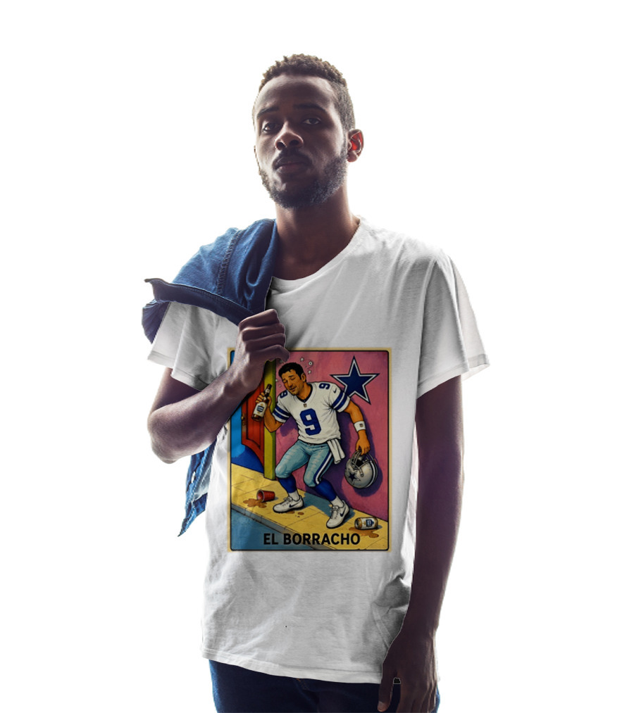 Tony Romo Dallas Cowboys El Borracho Loteria Card 25 T-Shirt
