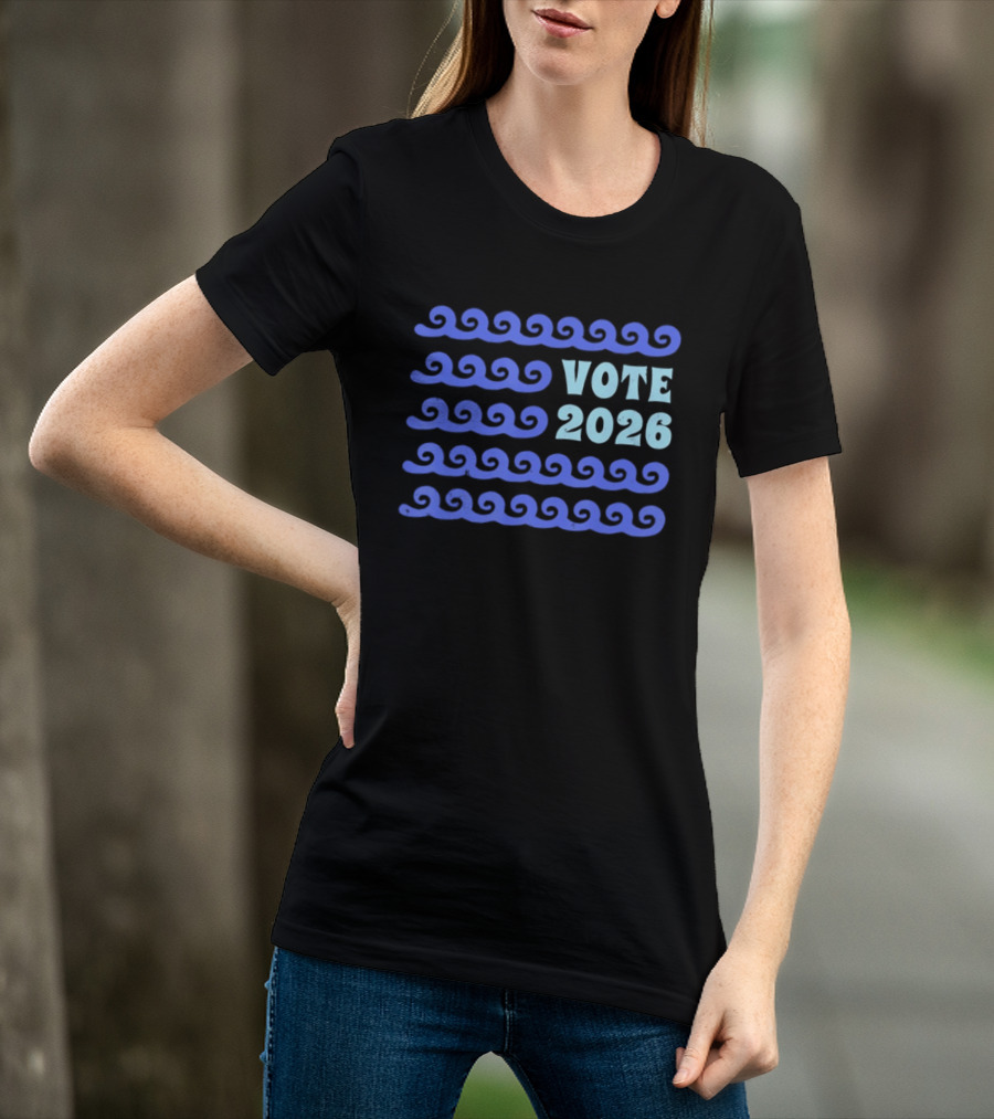 Vote 2026 Distressed Blue Wave Political Election T-Shirt