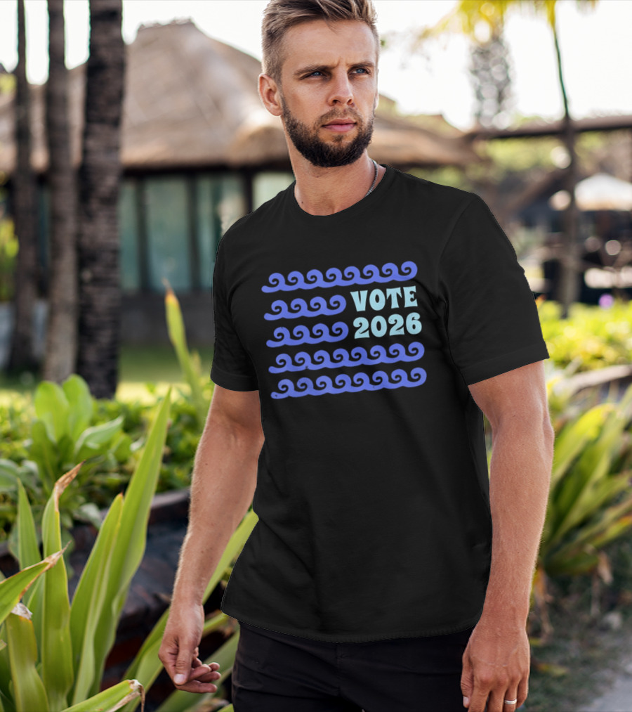Vote 2026 Distressed Blue Wave Political Election T-Shirt