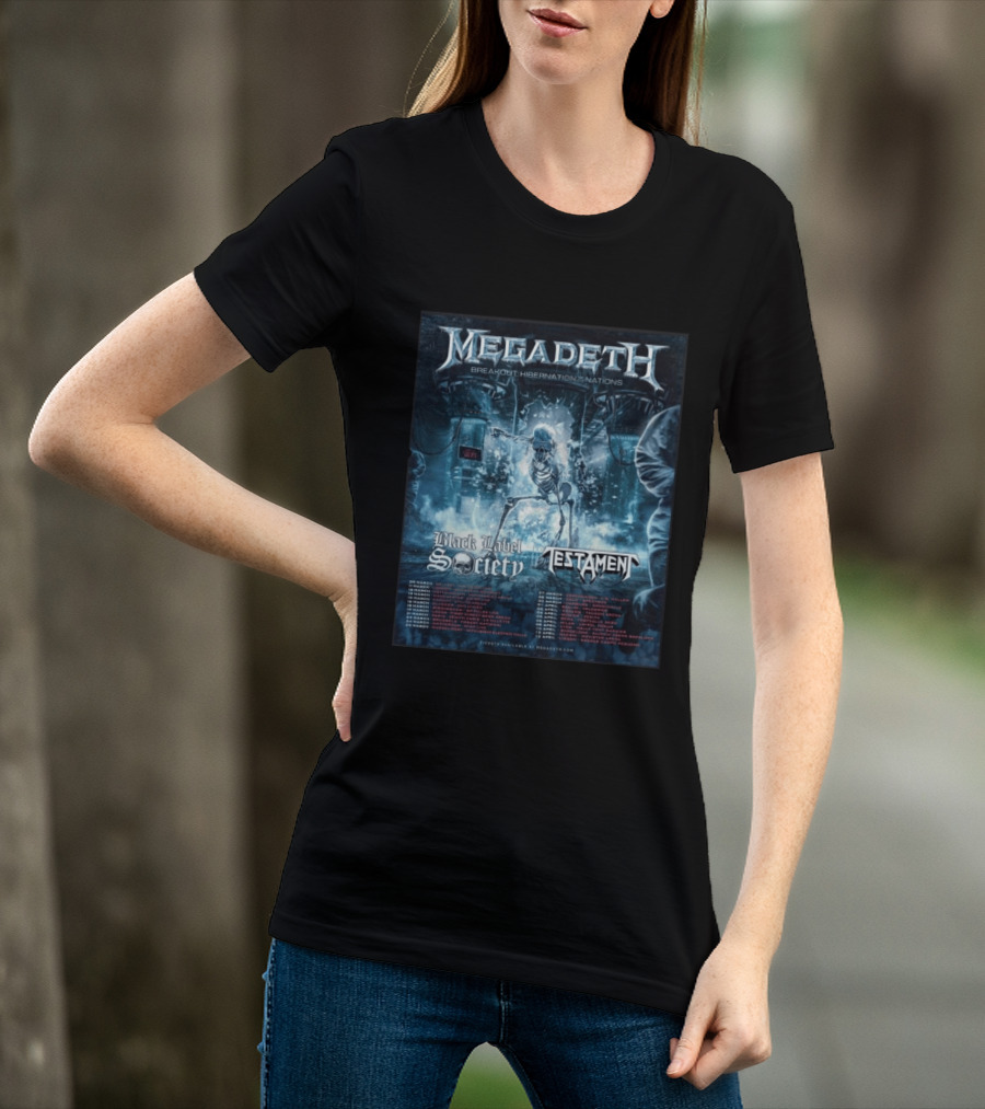 Megadeth Breakout Hibernation Nations Tour Black Label Society Testament T-Shirt