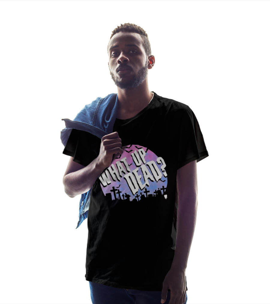 What Up Dead Graveyard Moon Bats Spooky T-Shirt