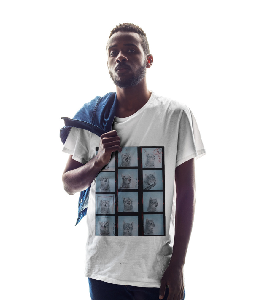 Tabby Cat Film Strip Series With Numbered Frames And Annotations T-Shirt