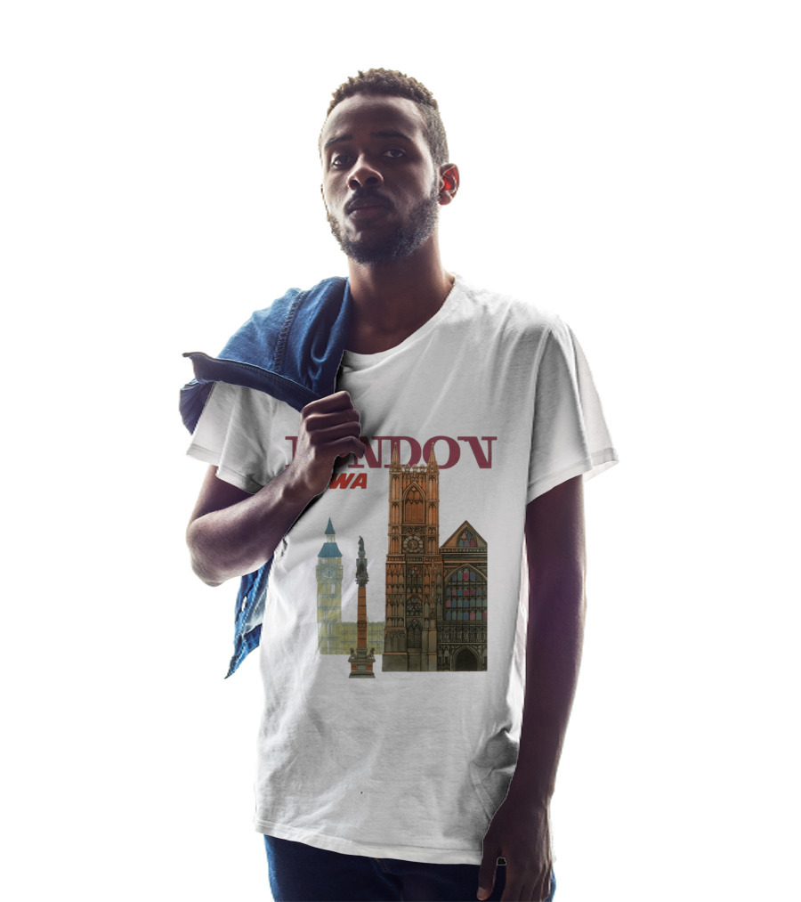 London Fly TWA Travel Big Ben Westminster Abbey Landmark T-Shirt