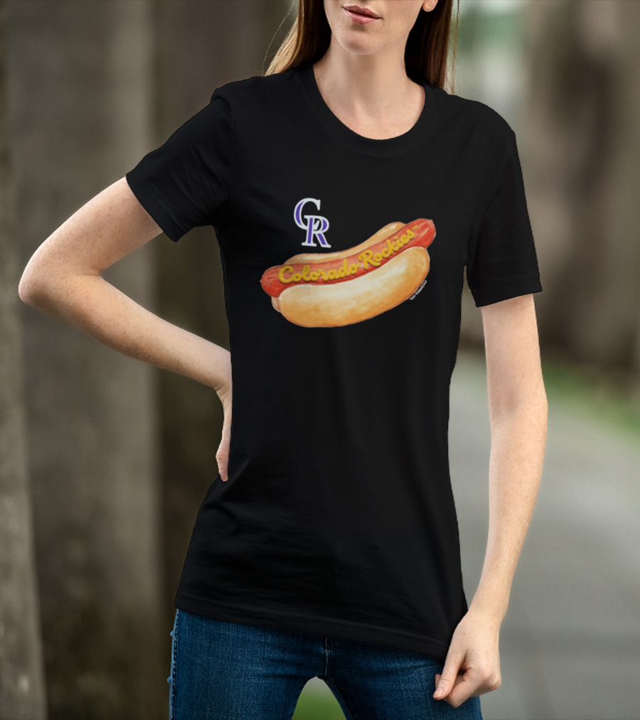 Colorado Rockies Hot Dog Tiny Turnip Women's T-Shirt