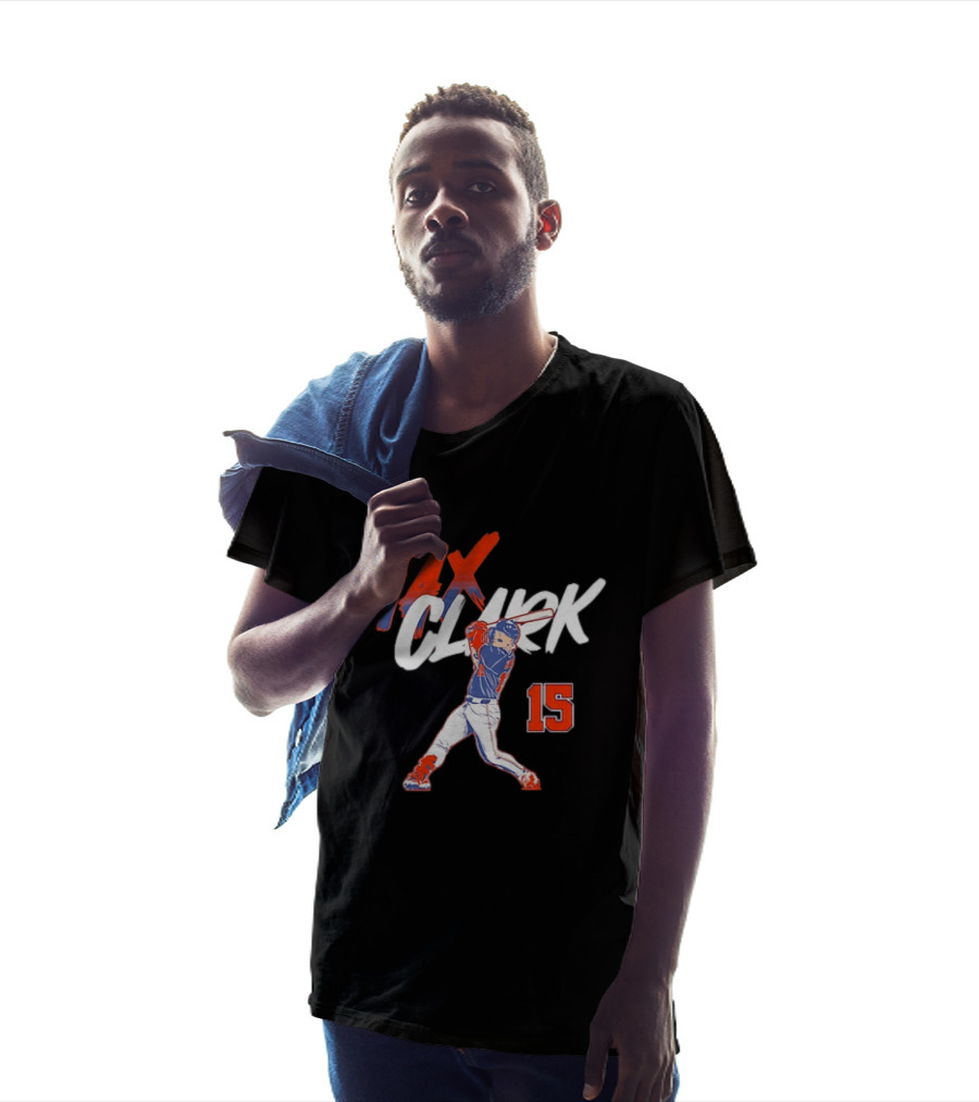 Max Clark Detroit Tigers 15 Baseball Player Hitting Action T-Shirt