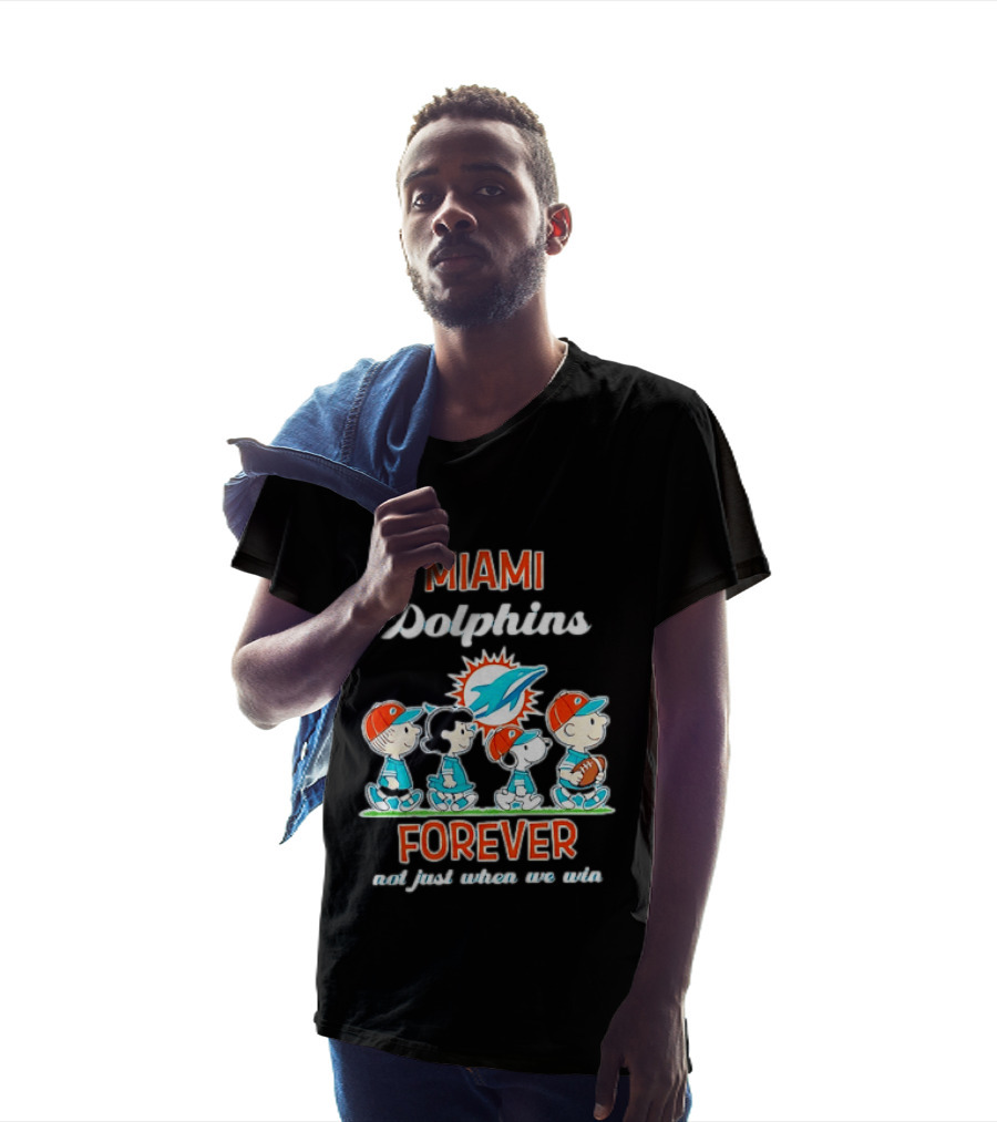 Miami Dolphins Peanuts Characters Forever Not Just When We Win T-Shirt