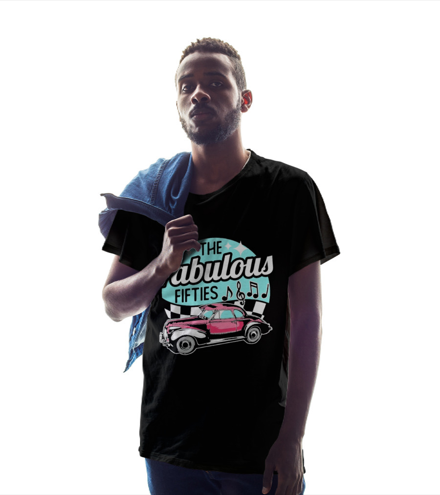 The Fabulous Fifties Car 1950s Rock And Roll Music Notes T-Shirt