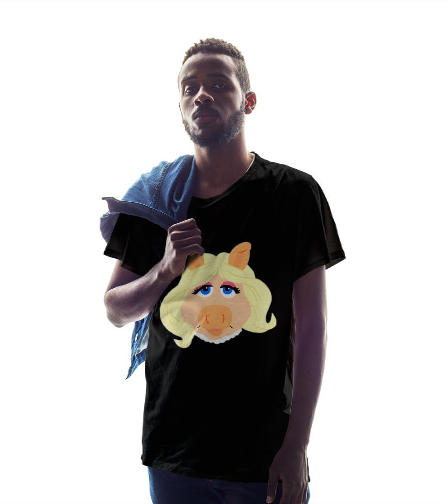 Miss Piggy Iconic Jim Henson's Muppets Character Blonde Hair Blue Eyes T-Shirt
