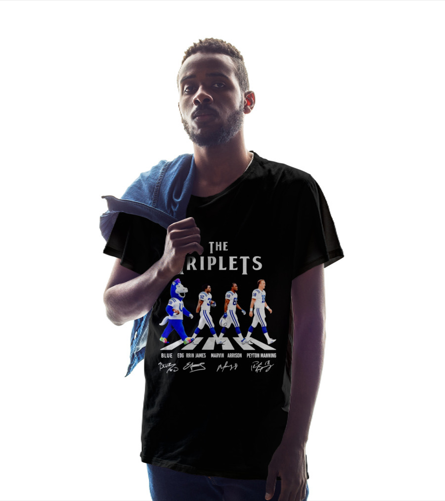 The Triplets Blue Edgerrin James Marvin Harrison Peyton Manning Indianapolis Colts T-Shirt