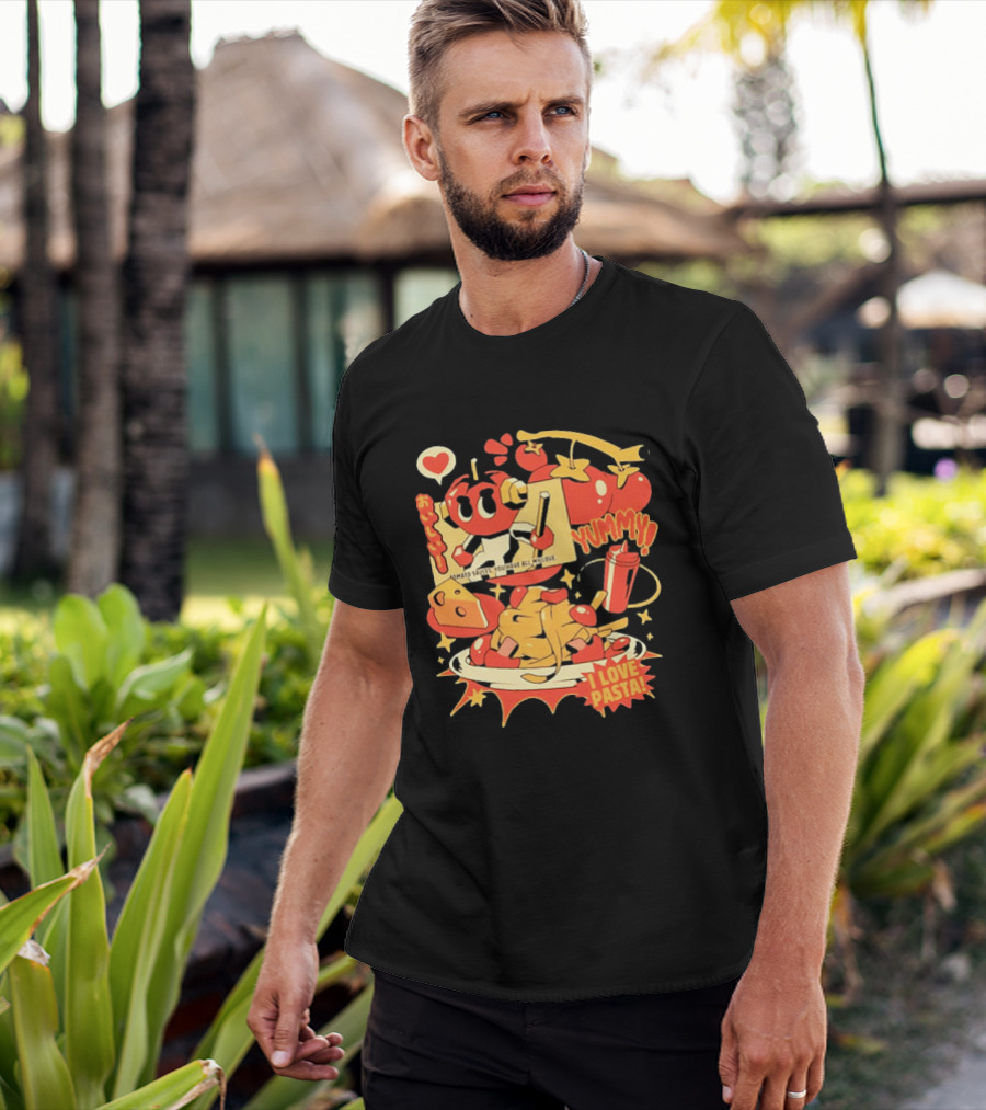 Tomato Sauces Yummy I Love Pasta With Cheese And Heart T-Shirt