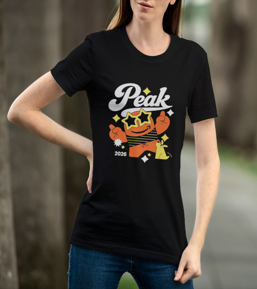 Peak 2026 Star Sunglasses Cartoon T-Shirt