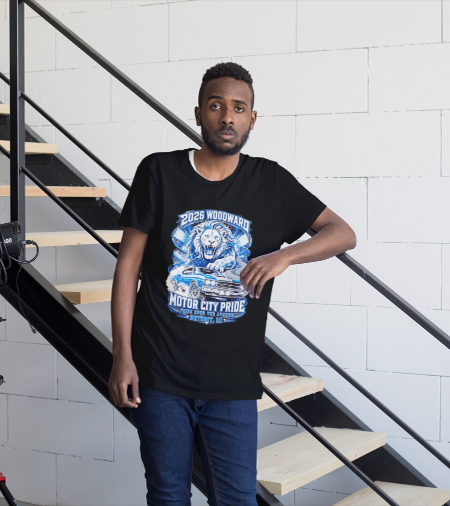 2026 Woodward Motor City Pride Lion And Classic Car Detroit MI Pride Runs The Avenue T-Shirt