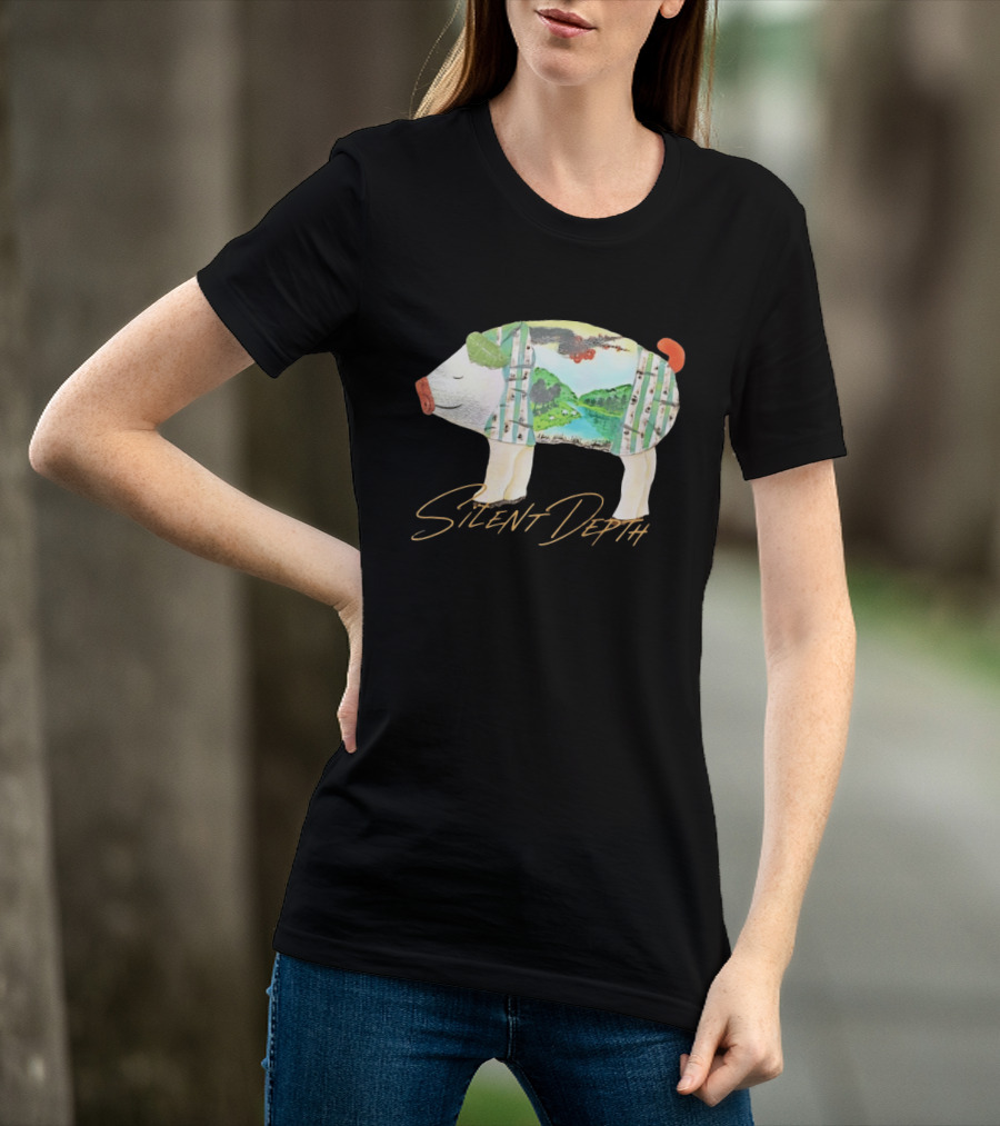 Silent Depth Pig Landscape Nature T-Shirt