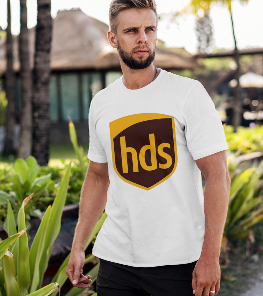 HDS Shield Emblem Brown And Yellow Branding T-Shirt