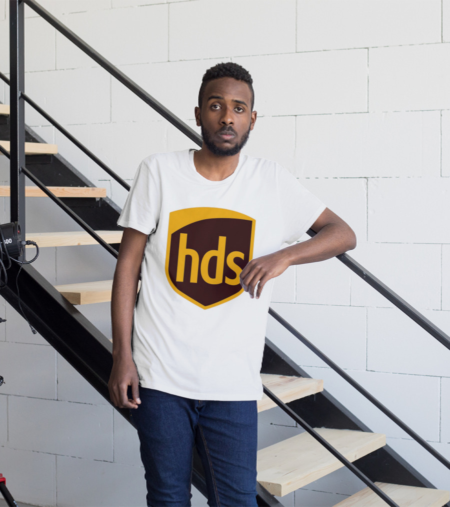 HDS Shield Emblem Brown And Yellow Branding T-Shirt