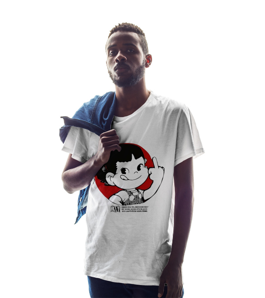HKFY Send You To Jesus Music By Hong Kong F You Middle Finger Red Circle T-Shirt
