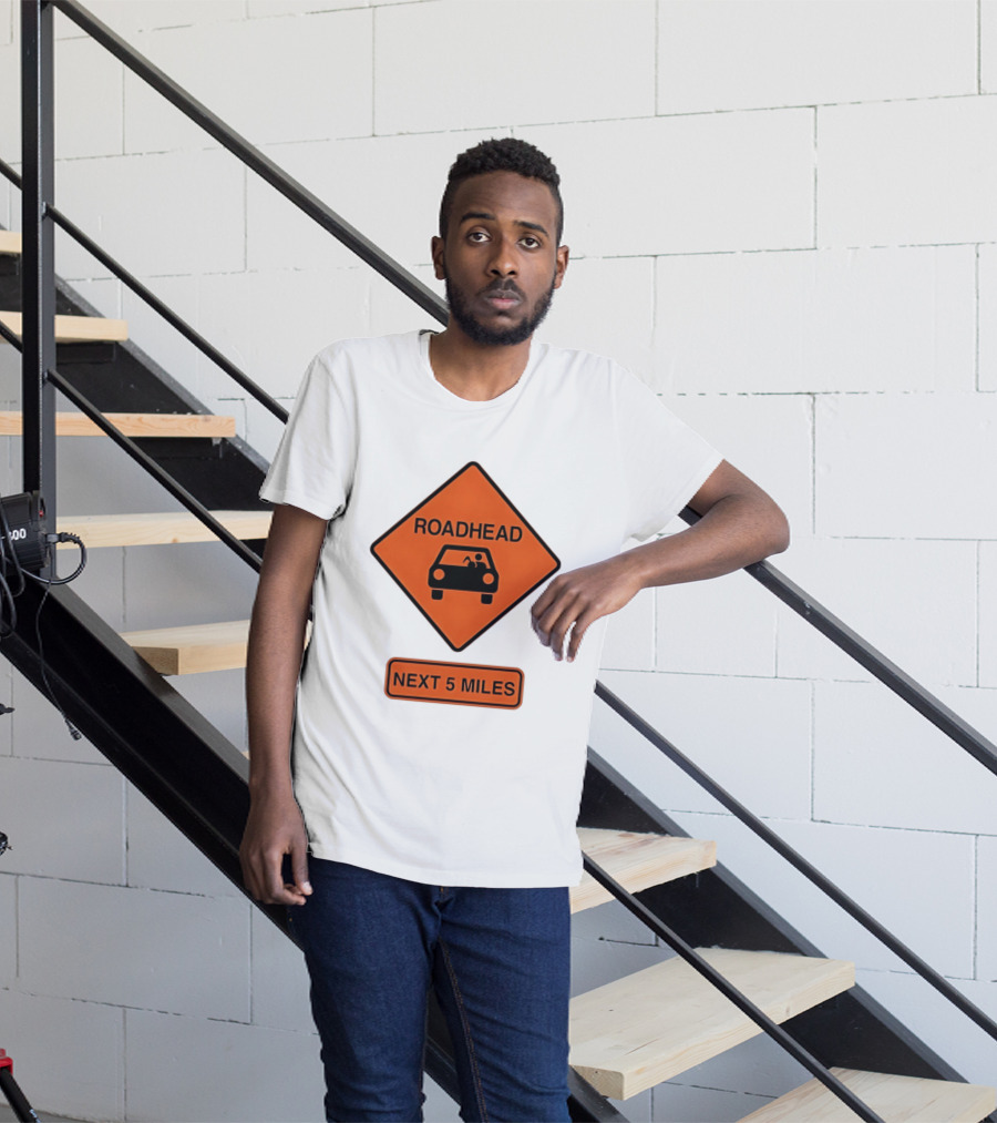 Roadhead Next 5 Miles Traffic Sign Car T-Shirt