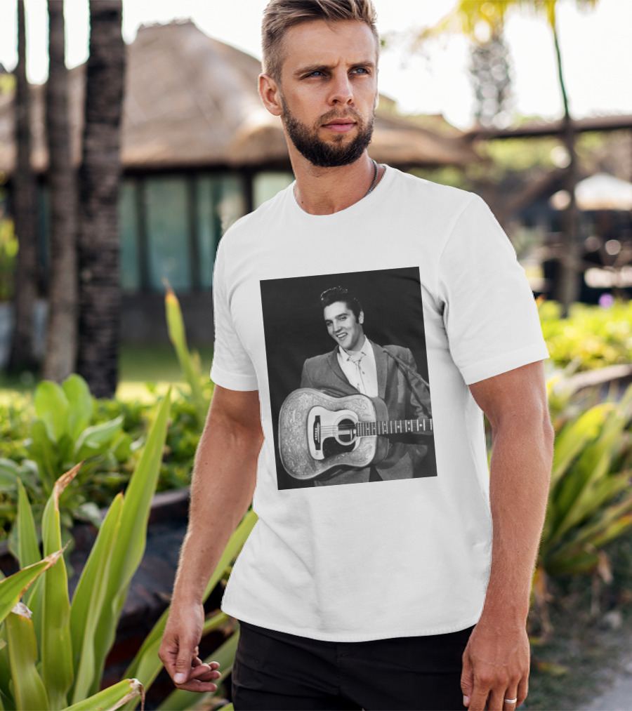 Elvis Presley Rock And Roll Iconic 1956 Style With Guitar T-Shirt