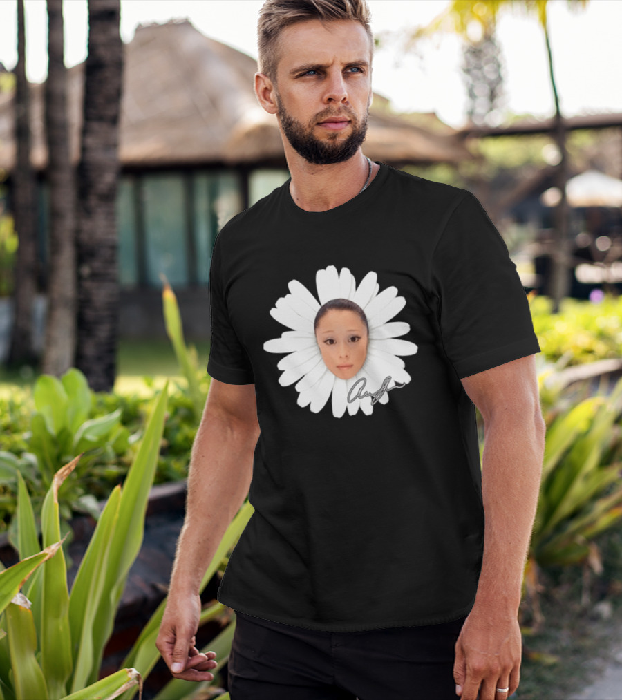 Ariana Petal Daisy Meme Face Cute Signature T-Shirt