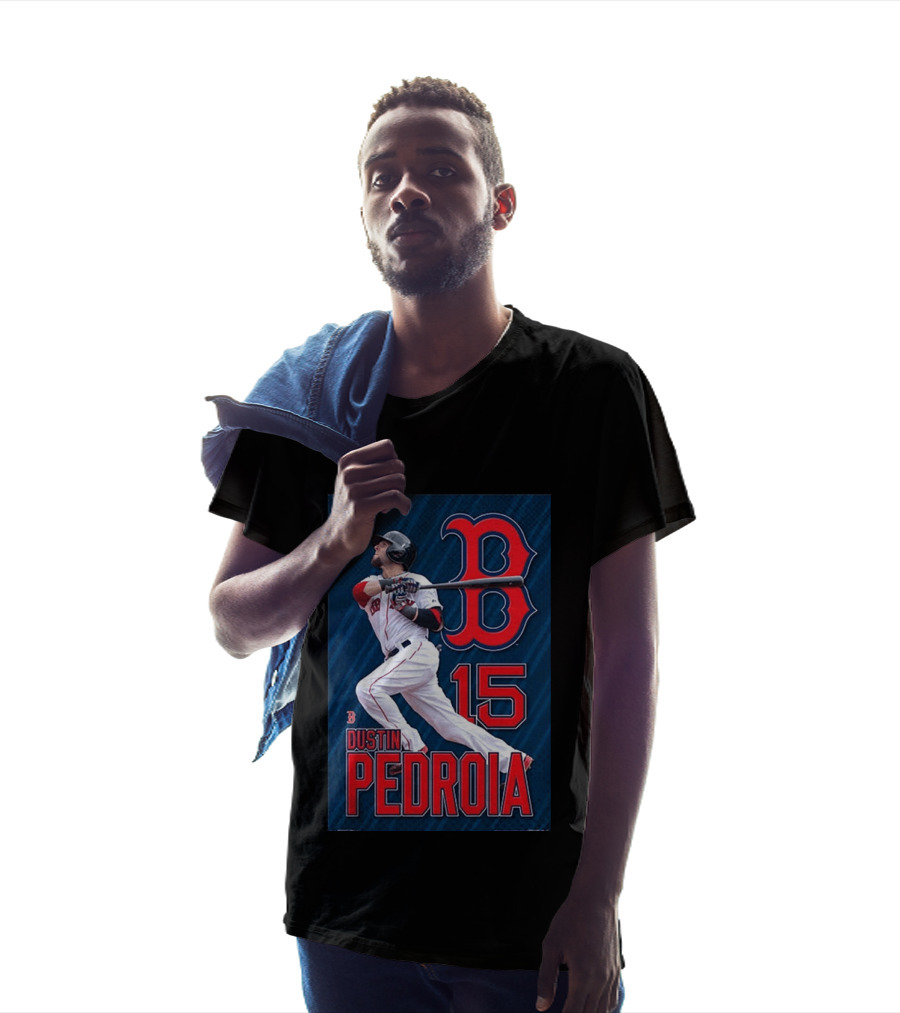 Dustin Pedroia Boston Red Sox 15 MLB Baseball Action T-Shirt