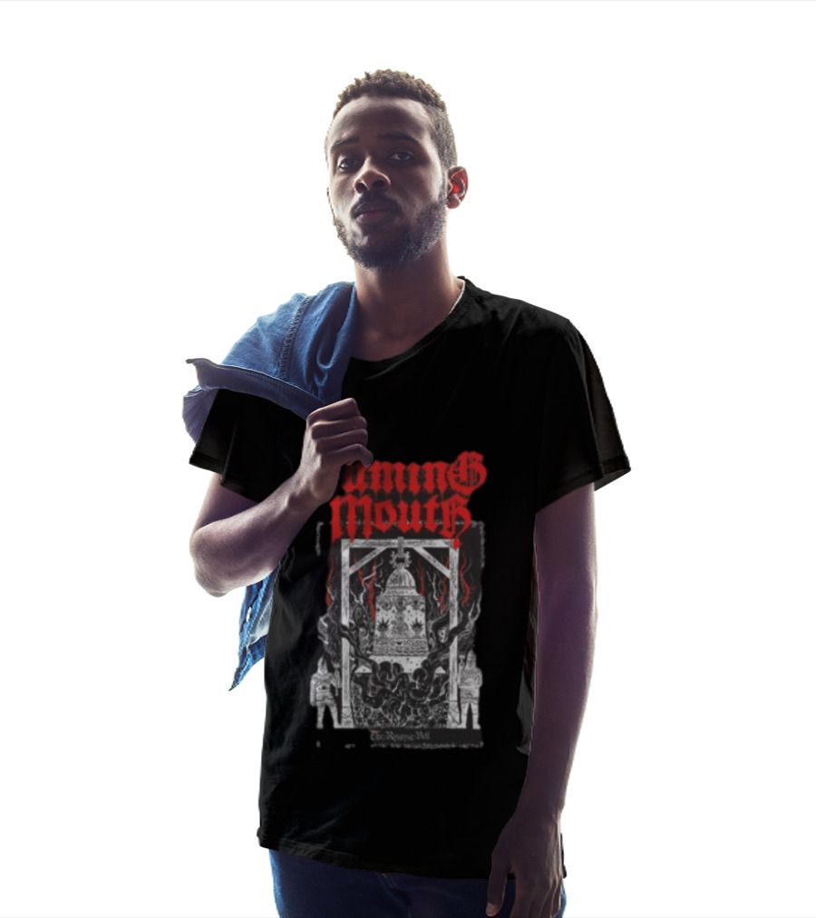 Fuming Mouth Grave Stench Bell Gothic T-Shirt