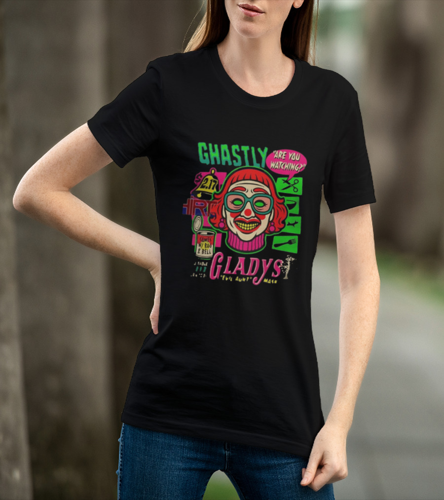 Ghastly Gladys Are You Ing Retro Clown Vintage Pop T-Shirt