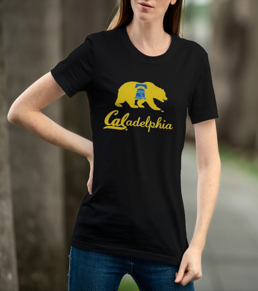 Caladelphia California Bear With Liberty Bell T-Shirt