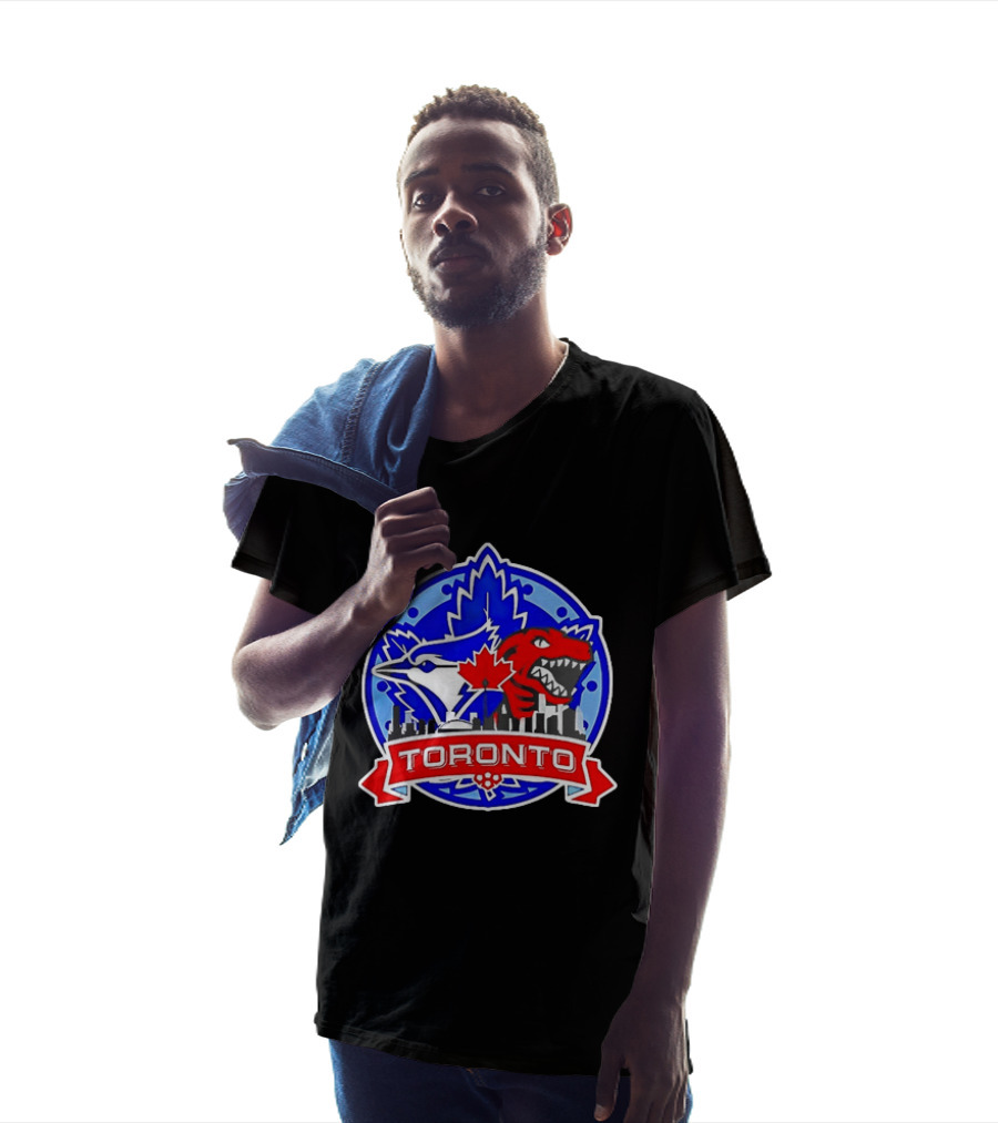 Toronto Raptors Blue Jays City Skyline Canada Leaf T-Shirt