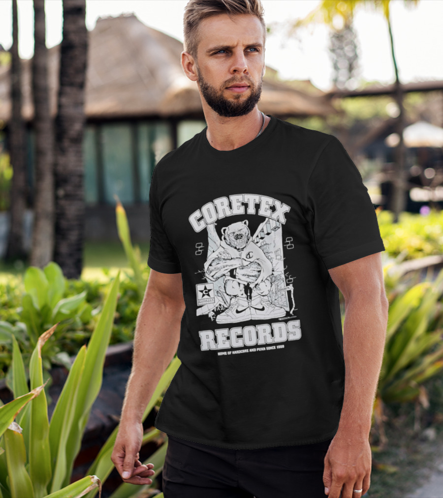 Coretex Records Home Of Hardcore And Punk Bear Illustration Since 1988 T-Shirt