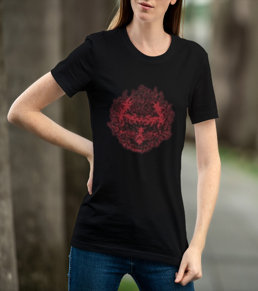 Daze Store Bloodshed Skull Red Floral Skull T-Shirt