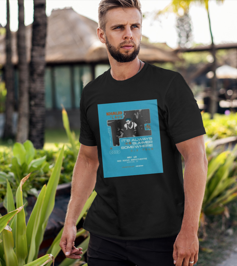 Khalid Lauv It's Always Summer Somewhere US Tour 2026 May 18 Red Rocks Amphitheatre Morrison CO Live Nation T-Shirt