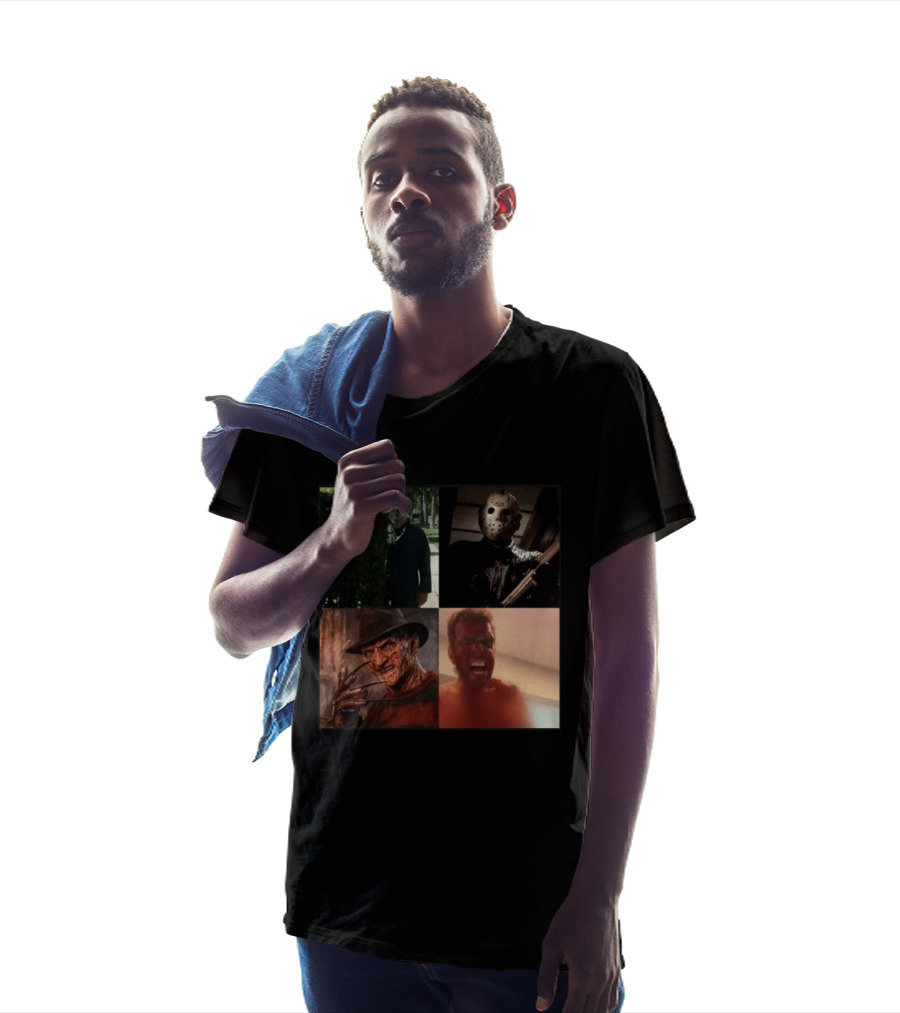 Perez Hilton Icons Horror Movie Legends Freddy Jason Michael Myers T-Shirt