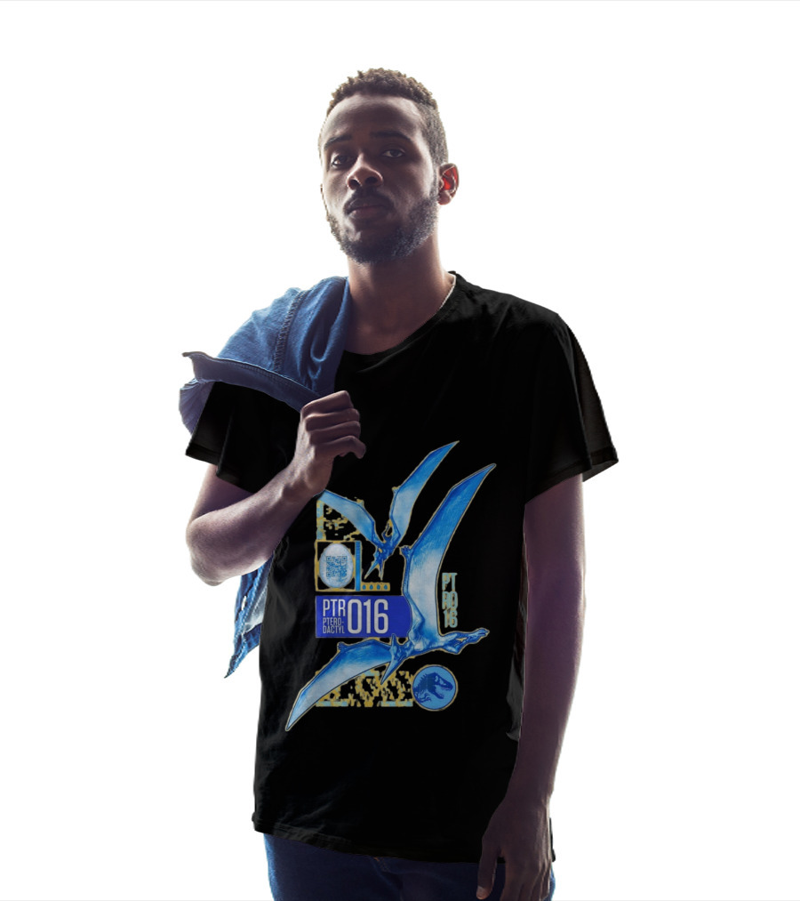 PTR 016 Pterodactyl Dinosaur Prehistoric QR Code Rex T-Shirt